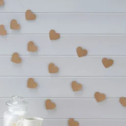 Kraft Paper Heart Garland - 5M<Party Delights Outlet