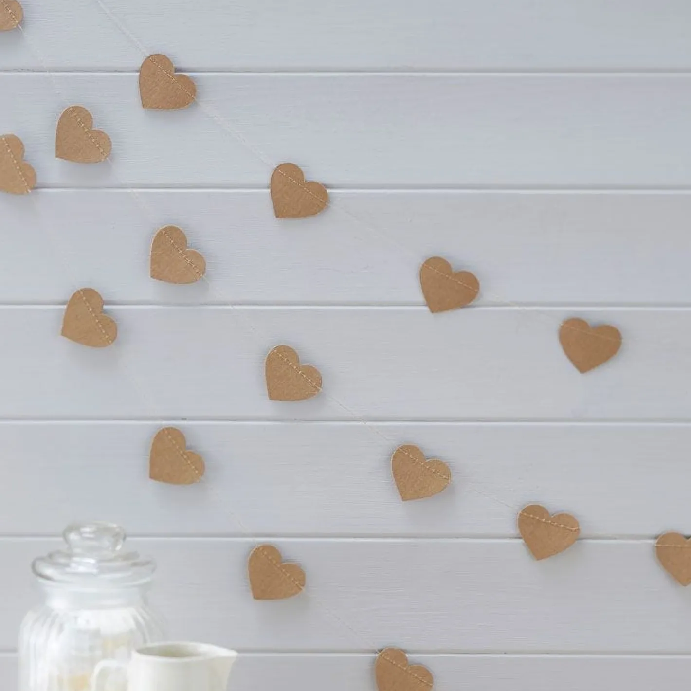 Kraft Paper Heart Garland - 5M<Party Delights Outlet