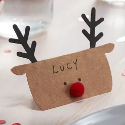 Party Delights Tableware<Kraft Reindeer Place Cards (10Pk)