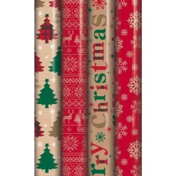 Party Delights Gift Wrapping<Kraft Wrapping Paper Roll 4M - Assorted Designs