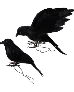 Party Delights Props<Large Crows Clip On Decorations (2Pk)