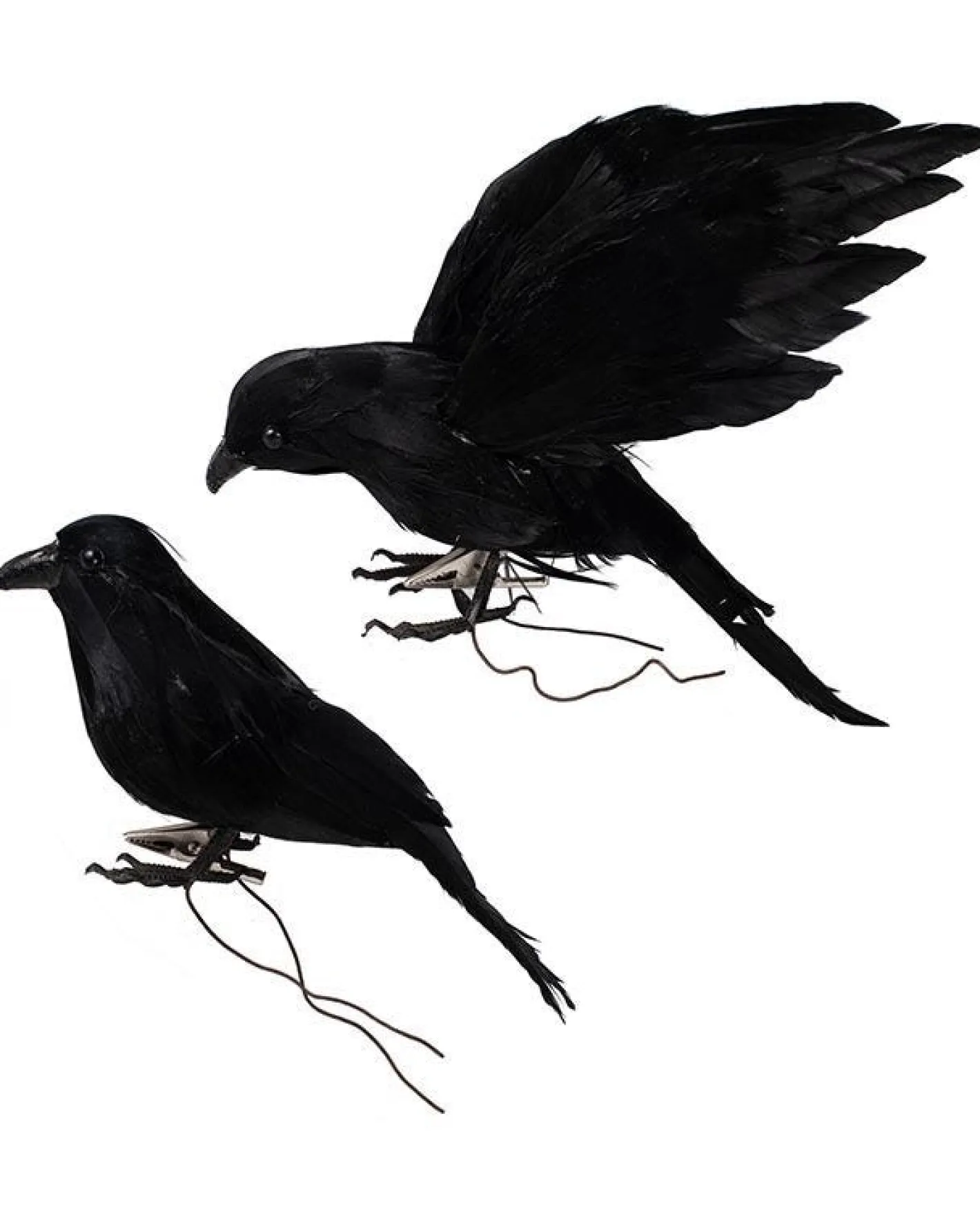 Party Delights Props<Large Crows Clip On Decorations (2Pk)