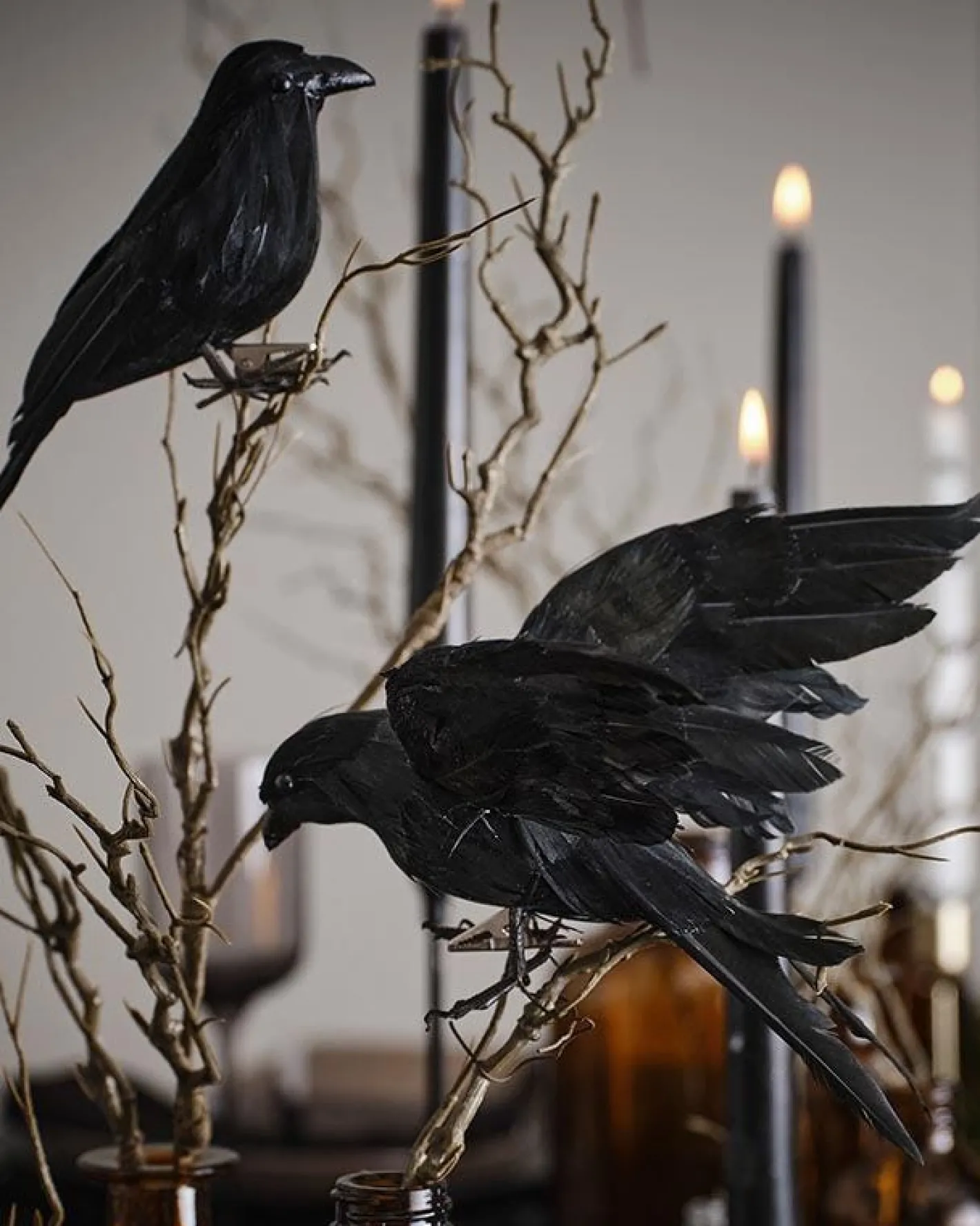 Party Delights Props<Large Crows Clip On Decorations (2Pk)