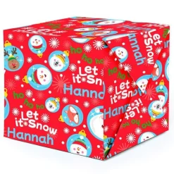 Party Delights Gift Wrapping<Let It Snow Christmas Personalised Wrapping Paper - 62 X 100Cm Sheet