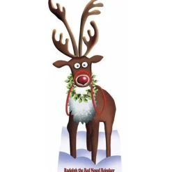 Life Size Rudolph Cardboard Cutout - 183Cm X 75Cm<Party Delights Clearance