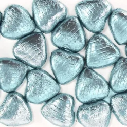 Light Blue Foil Chocolate Hearts X20<Party Delights Clearance