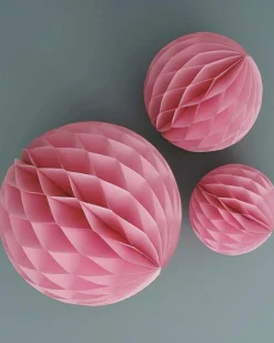 Party Delights Hanging Decorations<Light Pink Paper Honeycomb Hanging Decorations (3Pk)