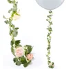 Light Pink Rose Garland - 1.75M<Party Delights Outlet