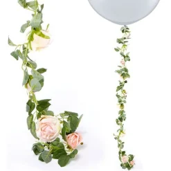 Light Pink Rose Garland - 1.75M<Party Delights Outlet