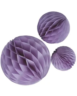 Party Delights Hanging Decorations<Lillac Paper Honeycomb Hanging Decorations (3Pk)