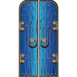 Magical Double Doors Blue Cardboard Cutout - 191Cm X 94Cm<Party Delights Outlet