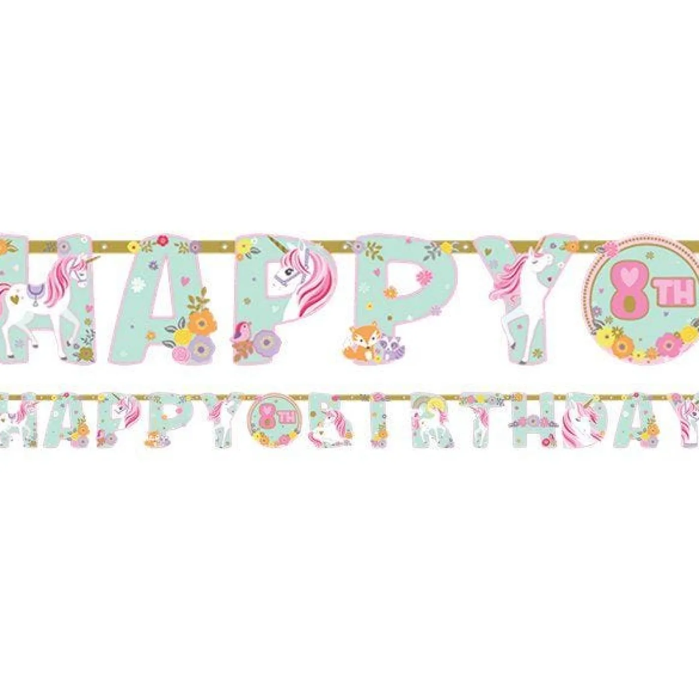 Magical Unicorn Add An Age Paper Letter Banner - 3.2M<Party Delights Clearance