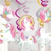 Magical Unicorn Hanging Swirls (12Pk)<Party Delights Sale