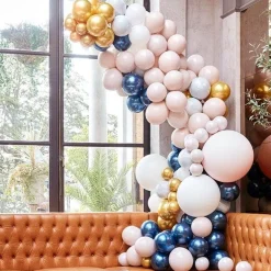 Marble, Navy & Gold Chrome Large Balloon Arch Diy Kit - 200 Balloons<Party Delights