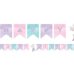 Mermaid Shine Iridescent Happy Birthday Bunting - 1.6M<Party Delights Clearance