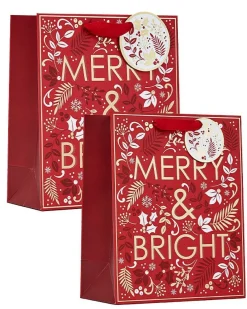 Party Delights Gift Wrapping<Merry & Bright Mixed Gift Bags (2Pk)