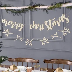 Party Delights Hanging Decorations<Merry Christmas Wooden Banner - 2M