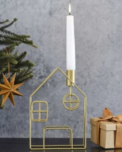 Party Delights Tableware<Metal House Dinner Candle Holder