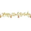 Metallic Gold Add-An-Age Happy Birthday Letter Banner - 2.74M<Party Delights Discount