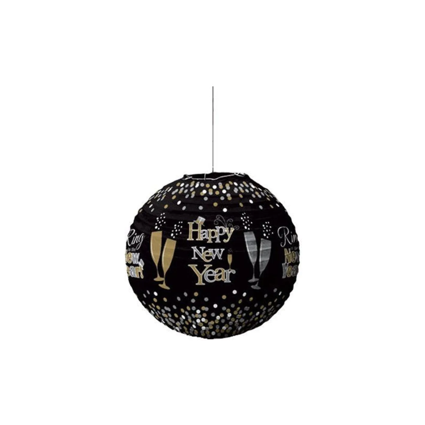 Metallic New Year's Eve Lantern Decorations - 24Cm (3Pk)<Party Delights Online