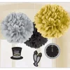 Metallic New Year's Eve Pom Pom Decorations - 40Cm (3Pk)<Party Delights Discount