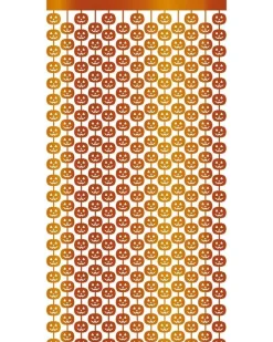 Party Delights Window & Door Decorations<Metallic Pumpkin Door Curtain