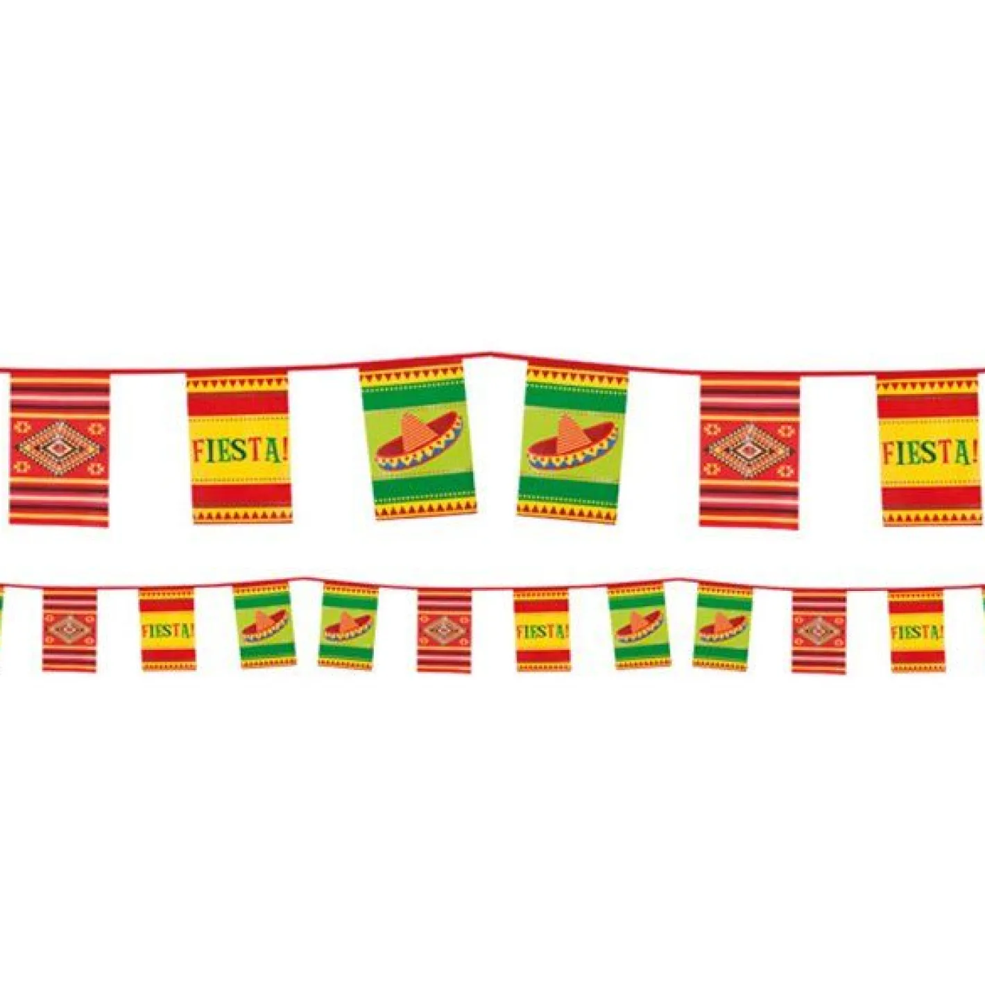 Mexican Fiesta Plastic Bunting - 10M<Party Delights Clearance