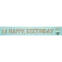 Mint Green Happy Birthday Paper Banners - 3Pk (3Pk)<Party Delights Hot