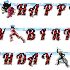 Miraculous Ladybug 'Happy Birthday' Paper Banner - 1.8M<Party Delights New
