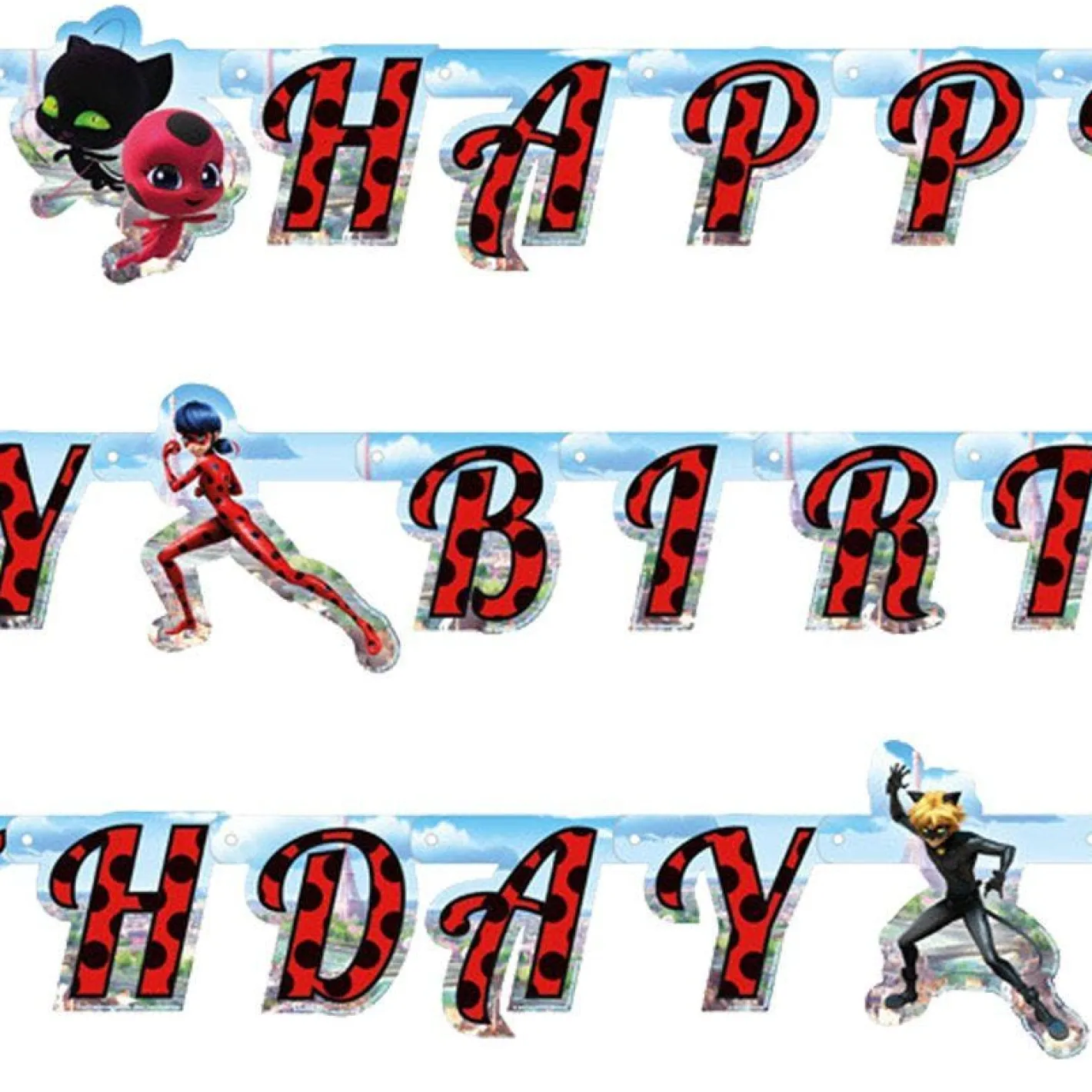 Miraculous Ladybug 'Happy Birthday' Paper Banner - 1.8M<Party Delights New