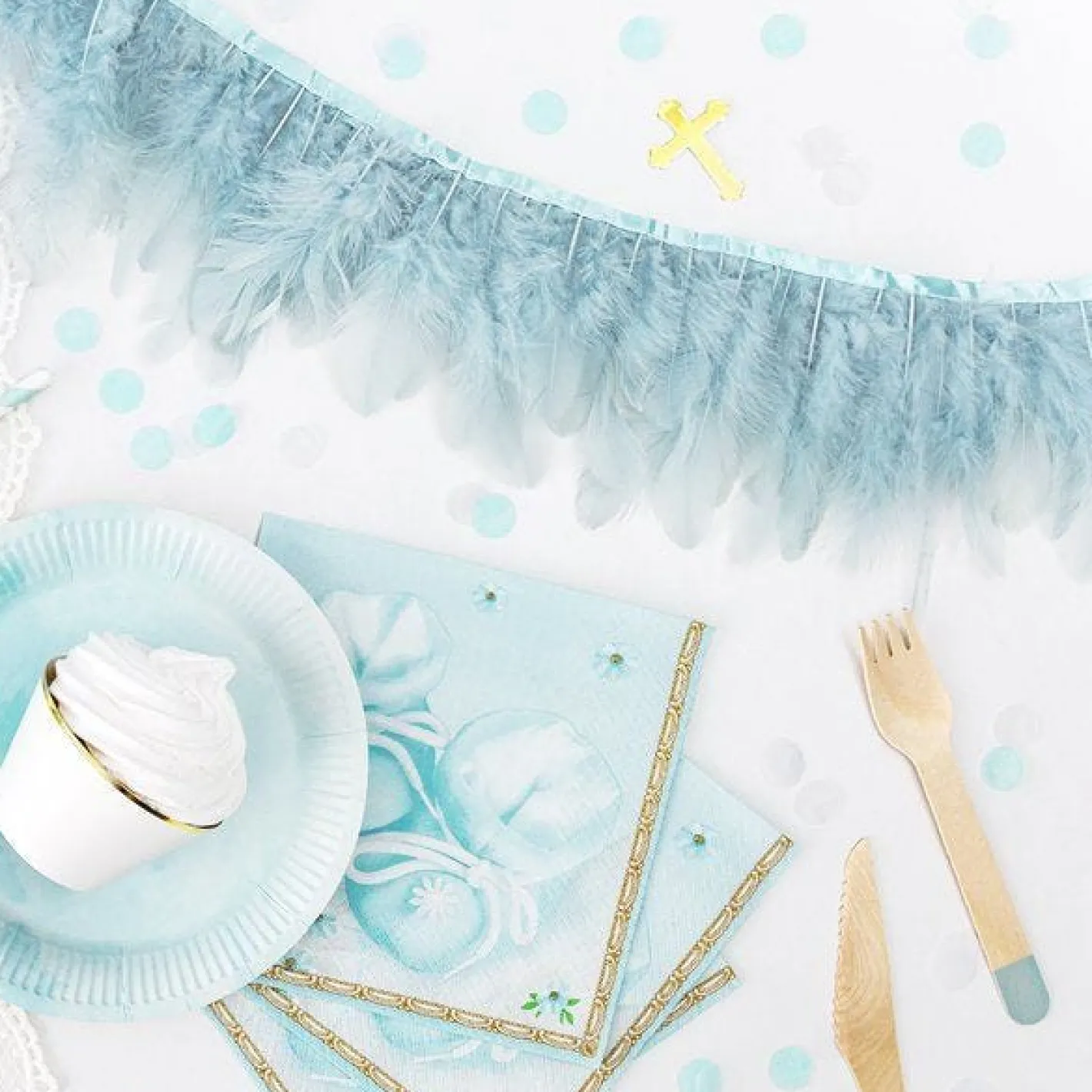 Misty Blue Feather Garland - 1M<Party Delights Sale