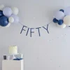 Mix It Up Blue 'Fifty' Banner And Latex Balloons<Party Delights Clearance