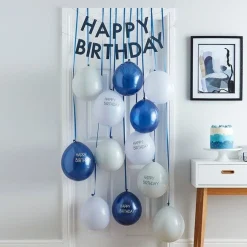 Mix It Up Blue Happy Birthday Balloon Door Kit<Party Delights Discount