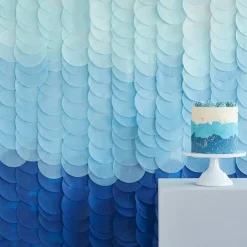 Mix It Up Blue Ombre Tissue Paper Disc Backdrop<Party Delights Sale