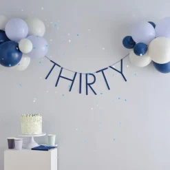 Mix It Up Blue 'Thirty' Banner And Latex Balloons<Party Delights