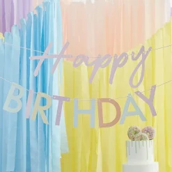Mix It Up Pastel 'Happy Birthday' Paper Banner - 1.5M<Party Delights Hot