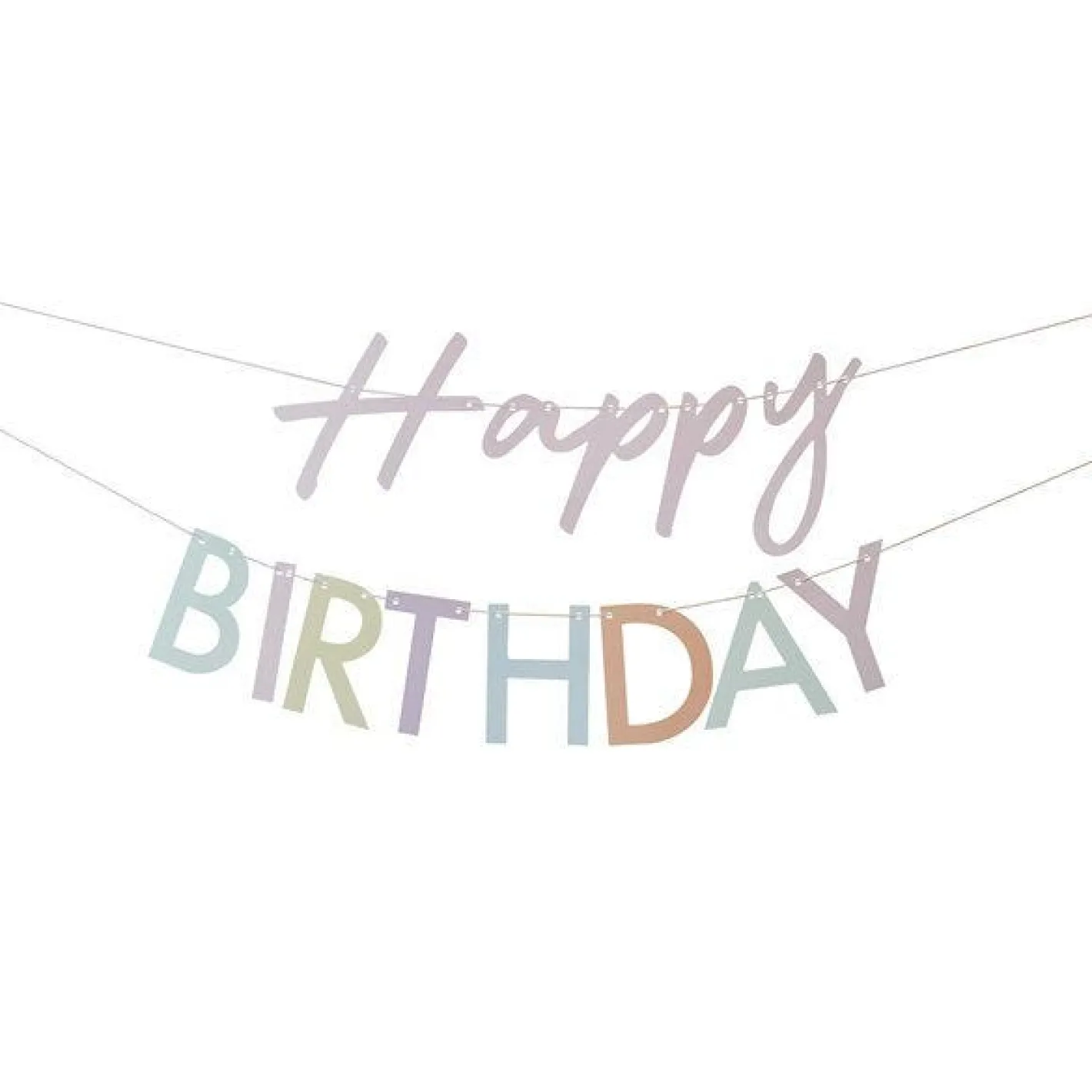 Mix It Up Pastel 'Happy Birthday' Paper Banner - 1.5M<Party Delights Hot