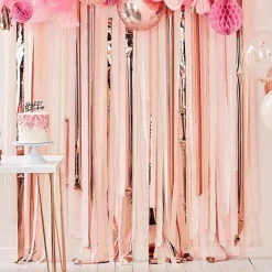 Mix It Up Pink & Rose Gold Streamer Backdrop Kit<Party Delights Clearance