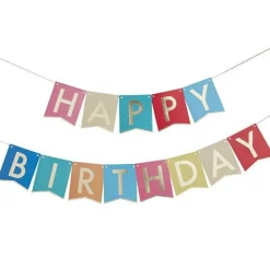Mix It Up Rainbow Happy Birthday Paper Bunting - 1.7M<Party Delights Discount