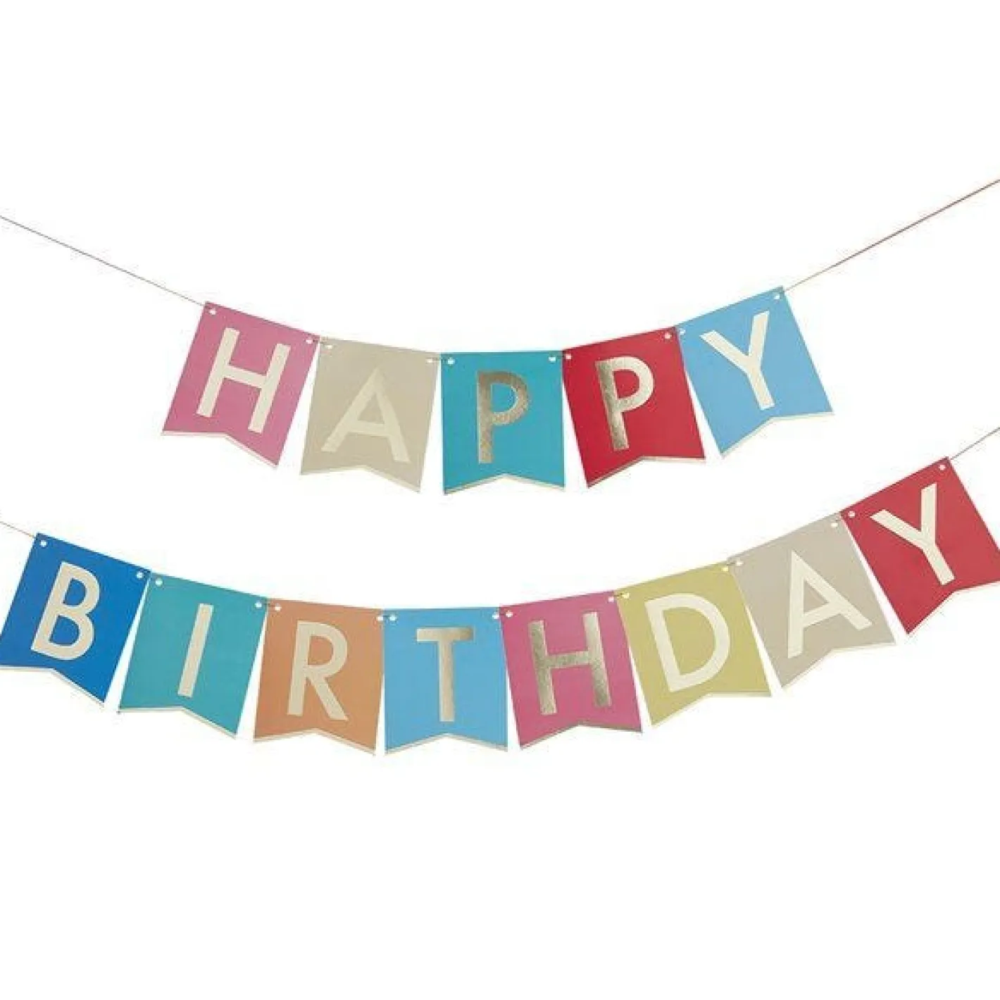 Mix It Up Rainbow Happy Birthday Paper Bunting - 1.7M<Party Delights Discount