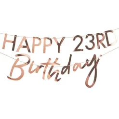 Mix It Up Rose Gold Customisable Age Birthday Paper Banner - 1.5M<Party Delights Online