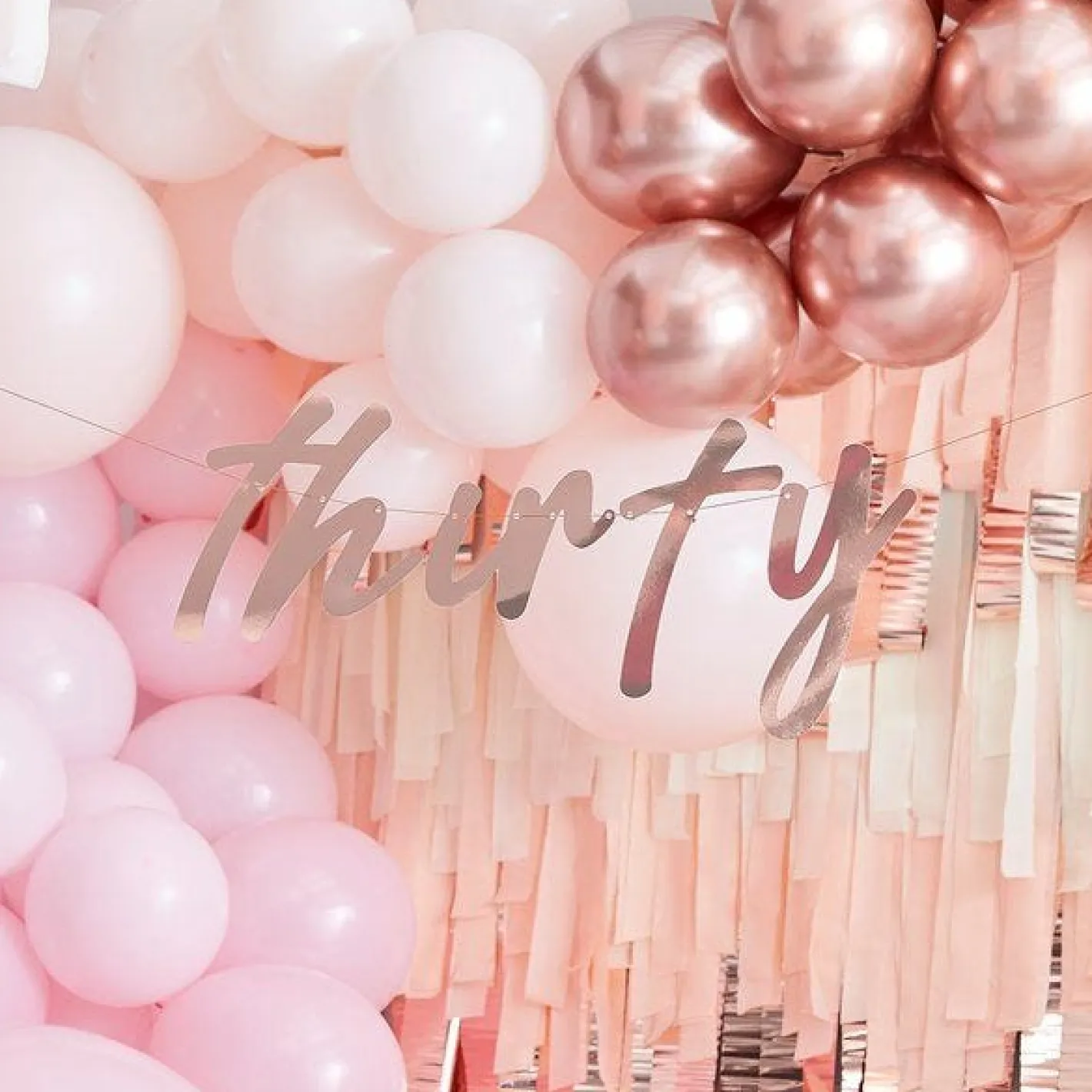 Mix It Up Rose Gold 'Thirty' Paper Banner - 1.7M<Party Delights Hot