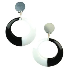 Mod Black & White Earrings<Party Delights New