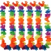 Multi Neon Rainbow Hawaiian Lei - 24 Pack<Party Delights