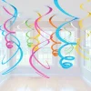 Multicoloured Hanging Swirls Decoration - 55Cm (12Pk)<Party Delights New