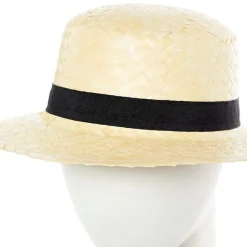 Natural Straw Boater Hat<Party Delights Clearance