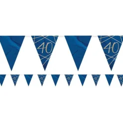 Navy & Gold Geode 40Th Birthday Paper Bunting - 3.7M<Party Delights Discount