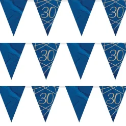 Navy & Gold Geode 30Th Birthday Paper Bunting - 3.7M<Party Delights Sale