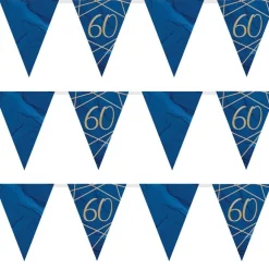 Navy & Gold Geode 60Th Birthday Paper Bunting - 3.7M<Party Delights Hot