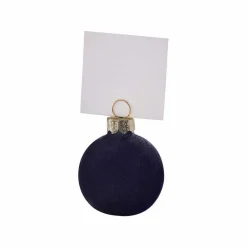 Party Delights Tableware<Navy Flocked Bauble Place Card Holders (6Pk)